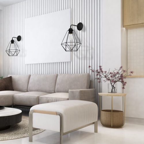 KOSÁR Fali lámpa Fekete 1xE27 Milagro