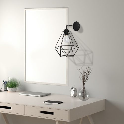 KOSÁR Fali lámpa Fekete 1xE27 Milagro