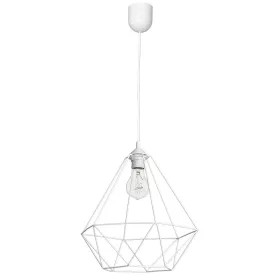   BASSET függesztett lámpa 1xE27 geometriai forma loft fehér kosár gyémánt MLP7212 fém