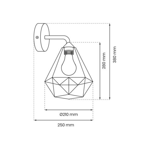 Fali lámpa KOSÁR Szürke 1xE27 Milagro