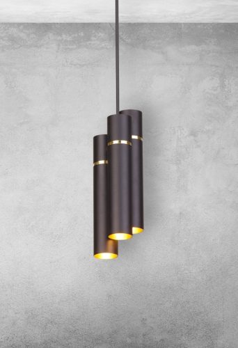 LYNX 6xE14 függesztett lámpa Minimalista formájú keskeny fekete arany MZ5003 Milagro, Maciej Zień Brass