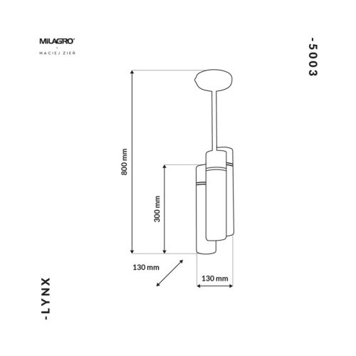 LYNX 6xE14 függesztett lámpa Minimalista formájú keskeny fekete arany MZ5003 Milagro, Maciej Zień Brass