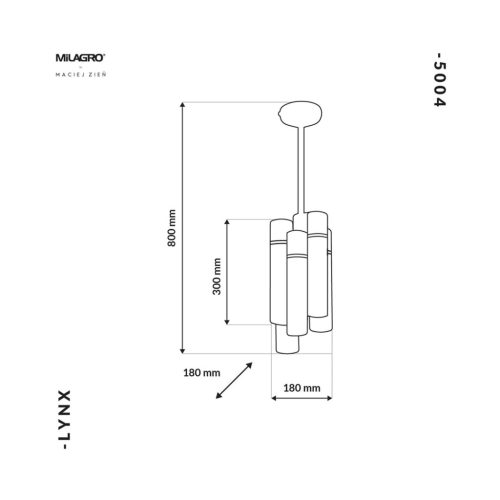 LYNX függőlámpa 12xE14 Minimalista Forma Black Gold MZ5004 Milagro, Maciej Zień Brass