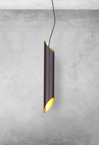 LIBRA függőlámpa 1xE14 ovális vágott végű fekete arany MZ5009 Milagro, Maciej Zień Brass