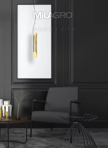 LIBRA függőlámpa 1xE14 ovális vágott végű arany MZ5013 Milagro, Maciej Zień Brass