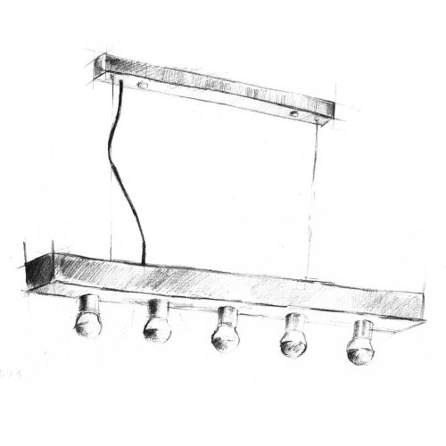 PHOENIX függőlámpa 5xE14 négyszögletes keret, fekete arany MZ5023 Milagro, Maciej Zień Stal