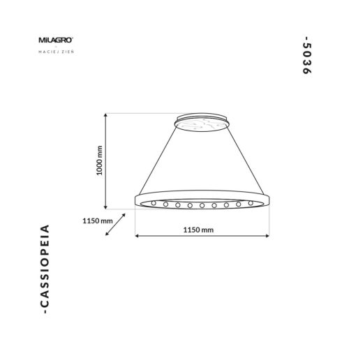 CASSIOPEIA függőlámpa 19xE14 kerek keret, fehérarany MZ5036 Milagro, Maciej Zień