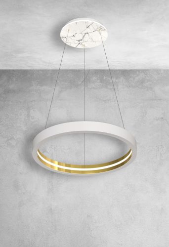 CASSIOPEIA függőlámpa 8,5 W LED kerek keret, fehérarany MZ5039 Milagro, Maciej Zień