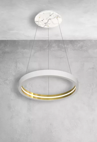 CASSIOPEIA függőlámpa 8,5 W LED kerek keret, fehérarany MZ5039 Milagro, Maciej Zień