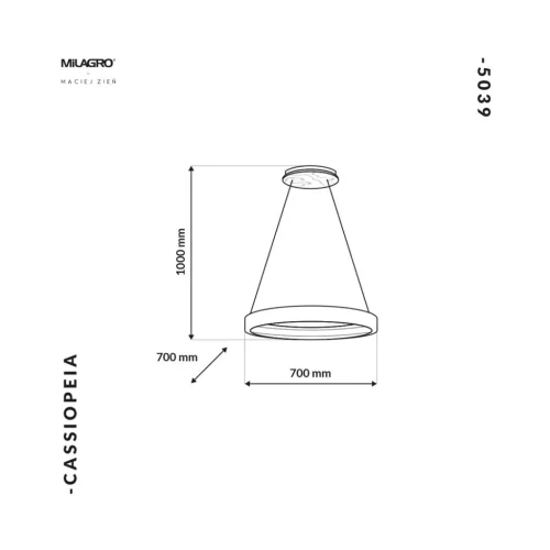 CASSIOPEIA függőlámpa 8,5 W LED kerek keret, fehérarany MZ5039 Milagro, Maciej Zień