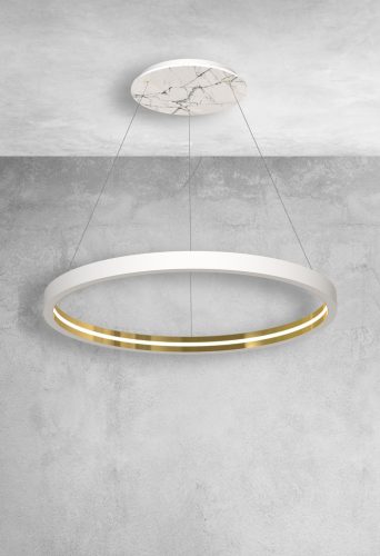 CASSIOPEIA függőlámpa 14W LED kerek keret, fehérarany MZ5040 Milagro, Maciej Zień
