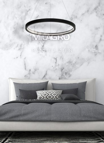 CASSIOPEIA függőlámpa 14 W LED kerek keret, fekete króm MZ5044 Milagro, Maciej Zień