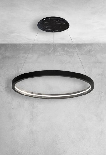 CASSIOPEIA függőlámpa 14 W LED kerek keret, fekete króm MZ5044 Milagro, Maciej Zień