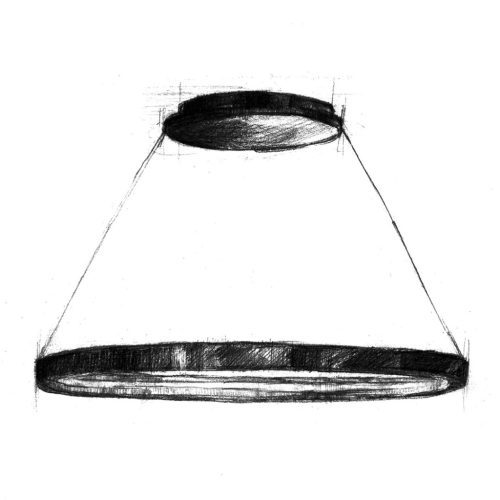 CASSIOPEIA függőlámpa 14 W LED kerek keret, fekete króm MZ5044 Milagro, Maciej Zień