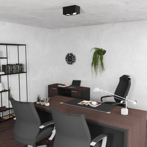 Felületre szerelhető halogén lámpa Plaza 2xGU10 AR111 Black Spot Milagro