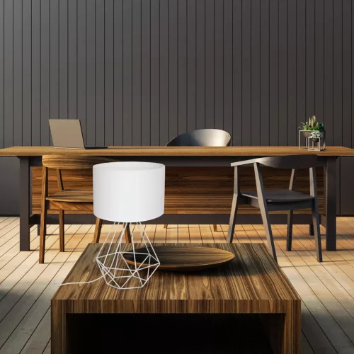 LED KOSÁR Asztali asztali lámpa Fehér 1xE27 Milagro