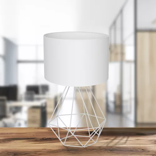 LED KOSÁR Asztali asztali lámpa Fehér 1xE27 Milagro