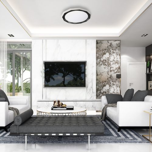 Felületre szerelhető mennyezeti lámpa OSCAR 45W LED geometriai forma szín állítható ML6178 Milagro műanyag + fém