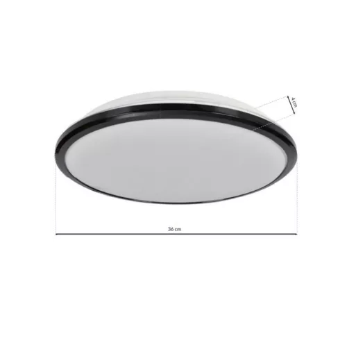 LED felületre szerelhető mennyezeti lámpa TERMA fekete 24W LED IP44 Ø360 mm Milagro