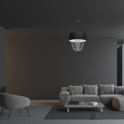 ALMERIA függőlámpa 1xE27 Elegant Coral Cords Króm MLP6432 Milagro Fém + Műanyag + Szövet