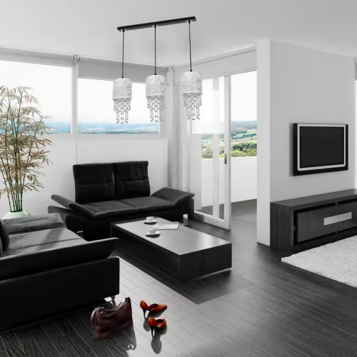 ALMERIA függőlámpa 3xE27 Elegant Coral Coral Silver MLP6435 Milagro fém + műanyag + szövet