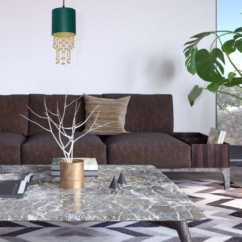 ALMERIA függőlámpa 1xE27 Elegant Coral Coral Green MLP6449 Milagro fém + műanyag + szövet