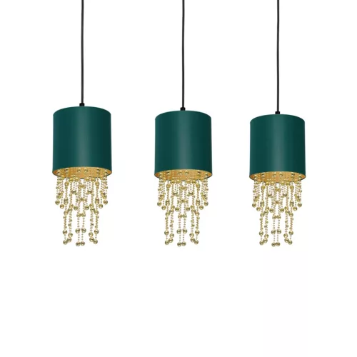 ALMERIA 3xE27 függőlámpa Elegant Coral Coral Green MLP64500 Milagro fém + műanyag + szövet