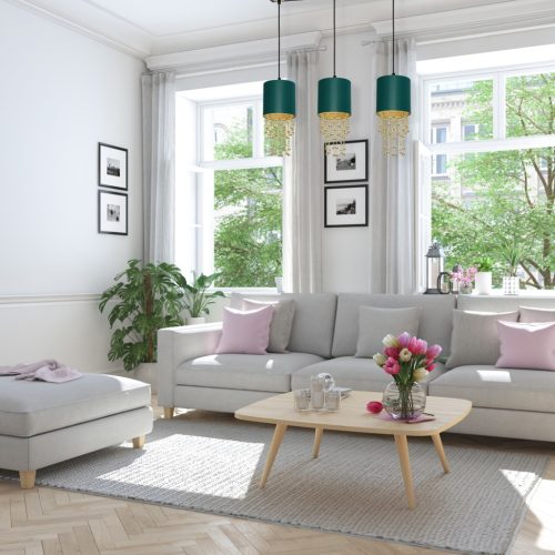 ALMERIA 3xE27 függőlámpa Elegant Coral Coral Green MLP64500 Milagro fém + műanyag + szövet