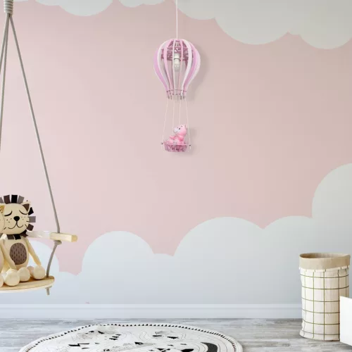 BALONIK függőlámpa 1xE27 60W Gyerek Balloon Mackó Pink MLP6426 Milagro Fém + Fa