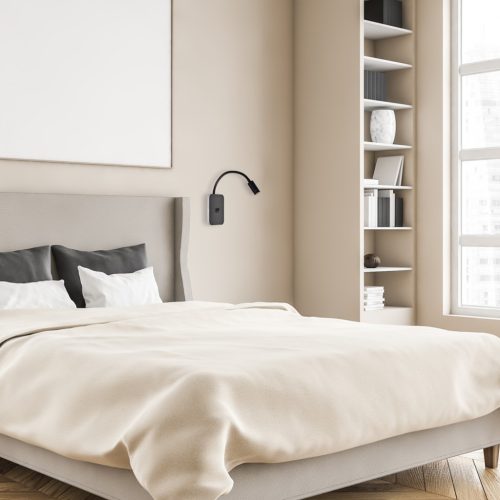 BASE 8W + 2W Rugalmas fekete Milagro fali éjjeli lámpa