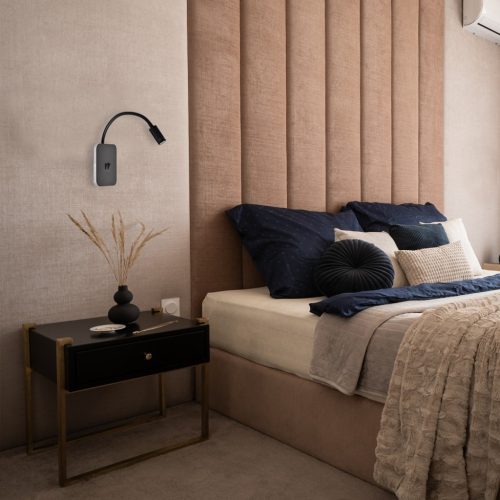 BASE 8W + 2W Rugalmas fekete Milagro fali éjjeli lámpa