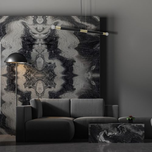 BASTONE függesztett lámpa 2xE14 egyszerű forma, minimalista fekete arany MLP6563 Milagro Metal