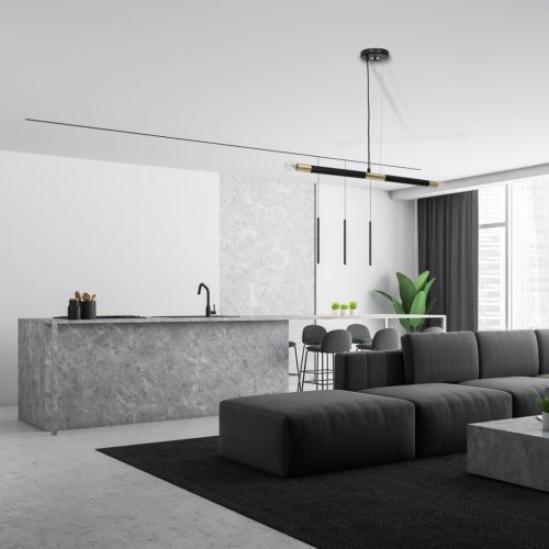 BASTONE függesztett lámpa 2xE14 egyszerű forma, minimalista fekete arany MLP6563 Milagro Metal