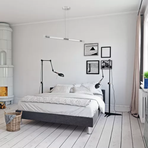 BASTONE függőlámpa 2xE14 Egyszerű, minimalista formájú fehér króm MLP6566 Milagro Metal