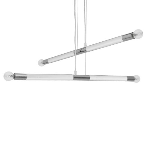 BASTONE függőlámpa 4xE14 Egyszerű, minimalista formájú fehér króm MLP6567 Milagro Metal