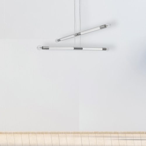 BASTONE függőlámpa 4xE14 Egyszerű, minimalista formájú fehér króm MLP6567 Milagro Metal