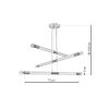 BASTONE függőlámpa 6xE14 Egyszerű, minimalista formájú fehér króm MLP6568 Milagro Metal