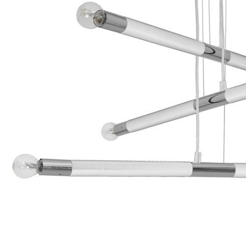 BASTONE függőlámpa 6xE14 Egyszerű, minimalista formájú fehér króm MLP6568 Milagro Metal