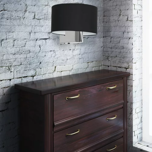 CASINO Fekete króm fali lámpa 1xE27 Milagro