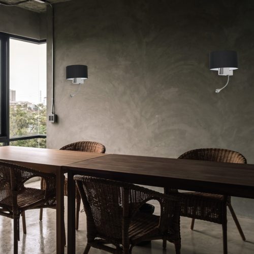 CASINO Fali lámpa Fali lámpa Fekete króm 1xE27 + 1W LED Milagro