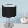 CASINO Asztali lámpa Fekete króm 1xE27 éjszakai asztali lámpa Milagro