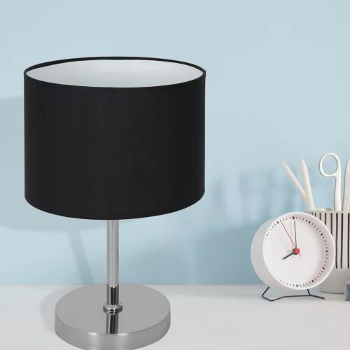 CASINO Asztali lámpa Fekete króm 1xE27 éjszakai asztali lámpa Milagro