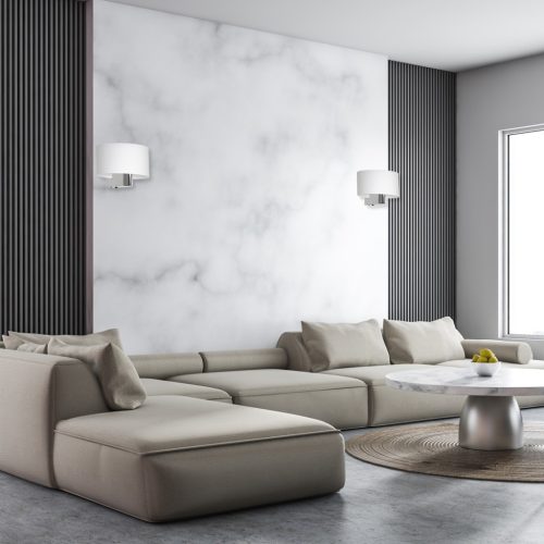 CASINO Fehér króm fali lámpa 1xE27 Milagro