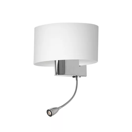 CASINO Fali lámpa Fali lámpa Fehér króm 1xE27 + 1W LED Milagro