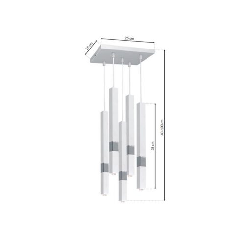 CASTRO 5xG9 függőlámpa Minimalista Fehér króm MLP6561 Milagro Metal