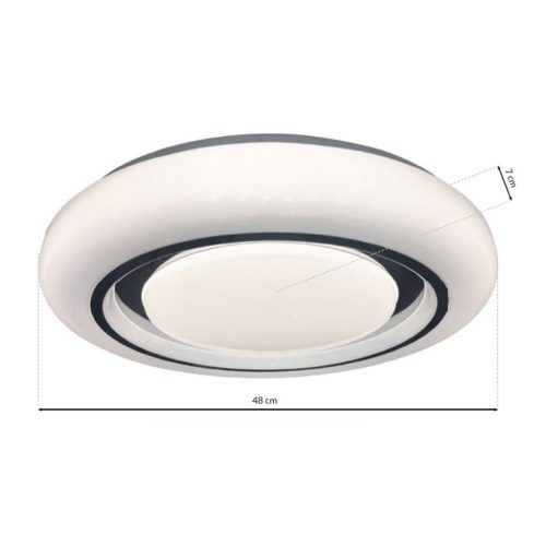 Felületre szerelhető mennyezeti lámpa MEGAN 48W LED Modern Color Control Milagro műanyag + fém TÁVIRÁNYÍTÓ