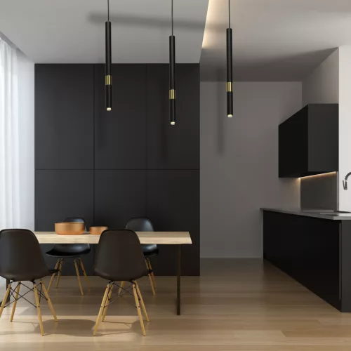 MONZA 3xG9 8W hosszúkás, minimalista fekete arany függőlámpa MLP6334 Milagro Metal