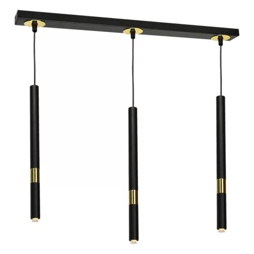 MONZA 3xG9 8W hosszúkás, minimalista fekete arany függőlámpa MLP6334 Milagro Metal