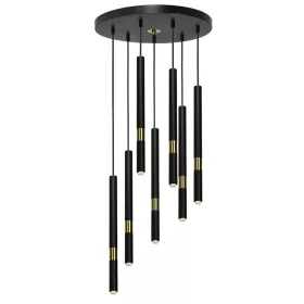   MONZA függőlámpa 7xG9 8W hosszúkás, minimalista fekete arany MLP6385 Milagro Metal