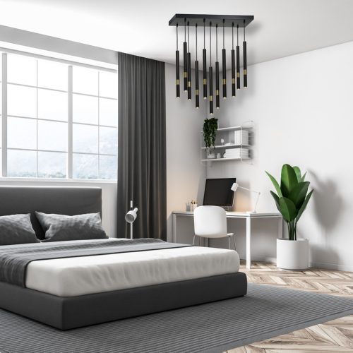 MONZA függőlámpa 11xG9 8W hosszúkás, minimalista fekete arany MLP6386 Milagro Metal